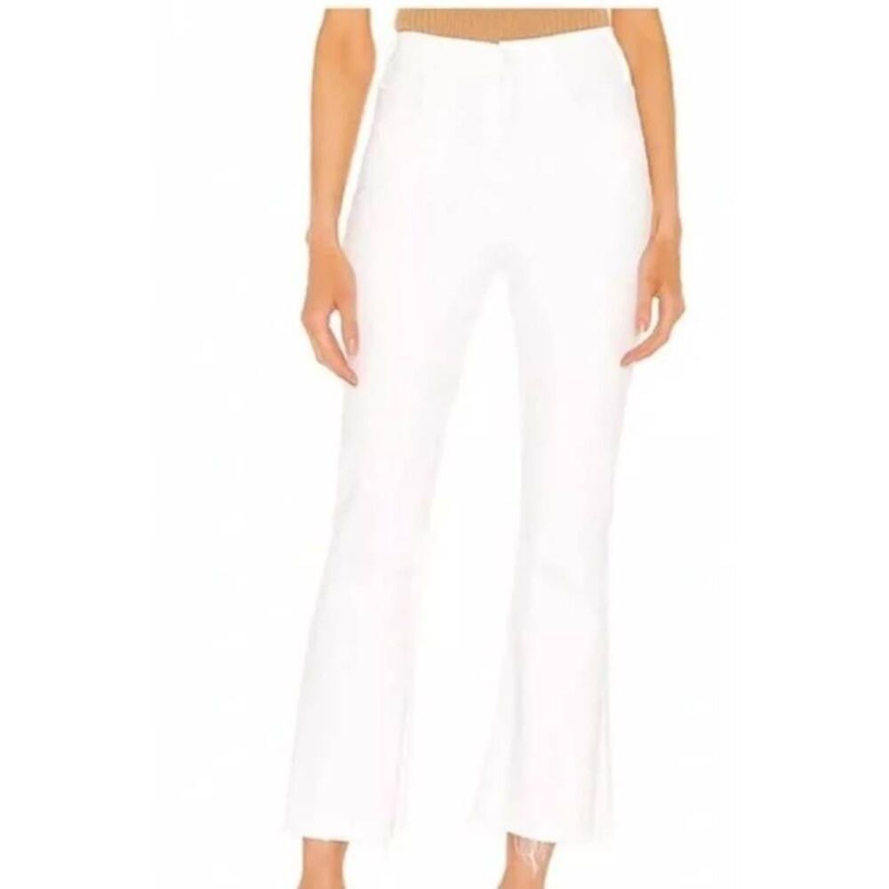 MOTHER The Hustler Ankle Fray High Rise Jeans Fairest of Them All White Size 25